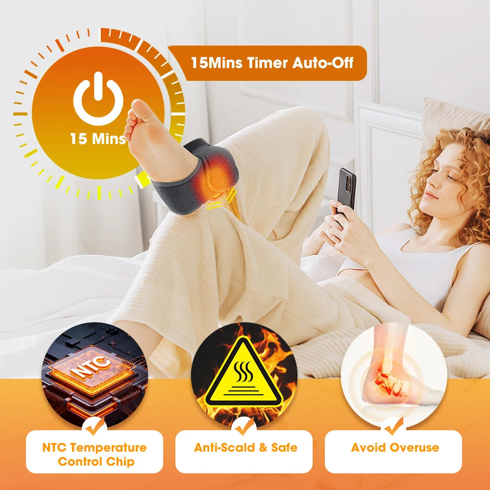 Heated Ankle Vibration Massager for Pain Relief - 5