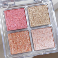 4-Color Shimmer Face Highlighter Palette