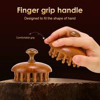 Wooden Meridian Massage Brush for Body and Scalp