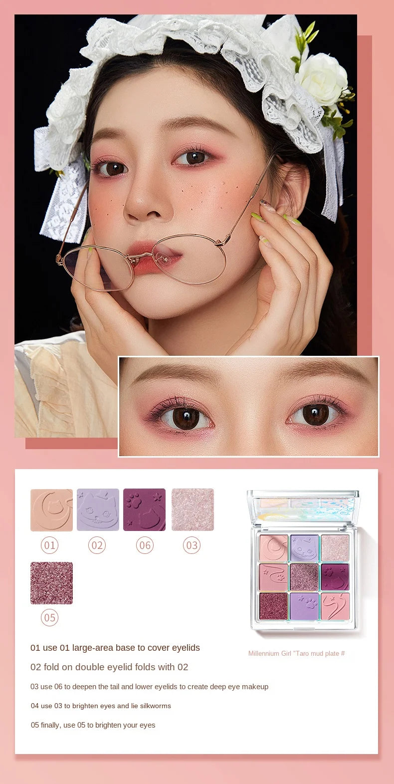 9-Color Waterproof Eyeshadow Palette for Professional Looks - 27