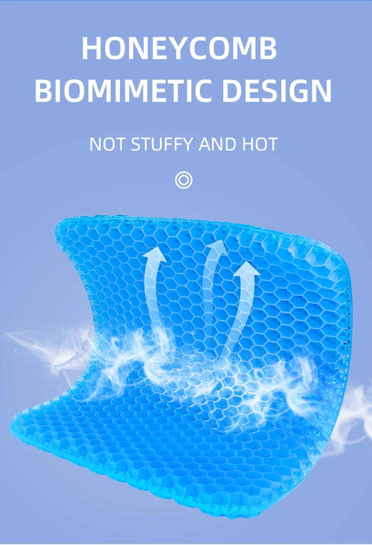 Ergonomic Honeycomb Gel Seat Cushion for Pain Relief - 10