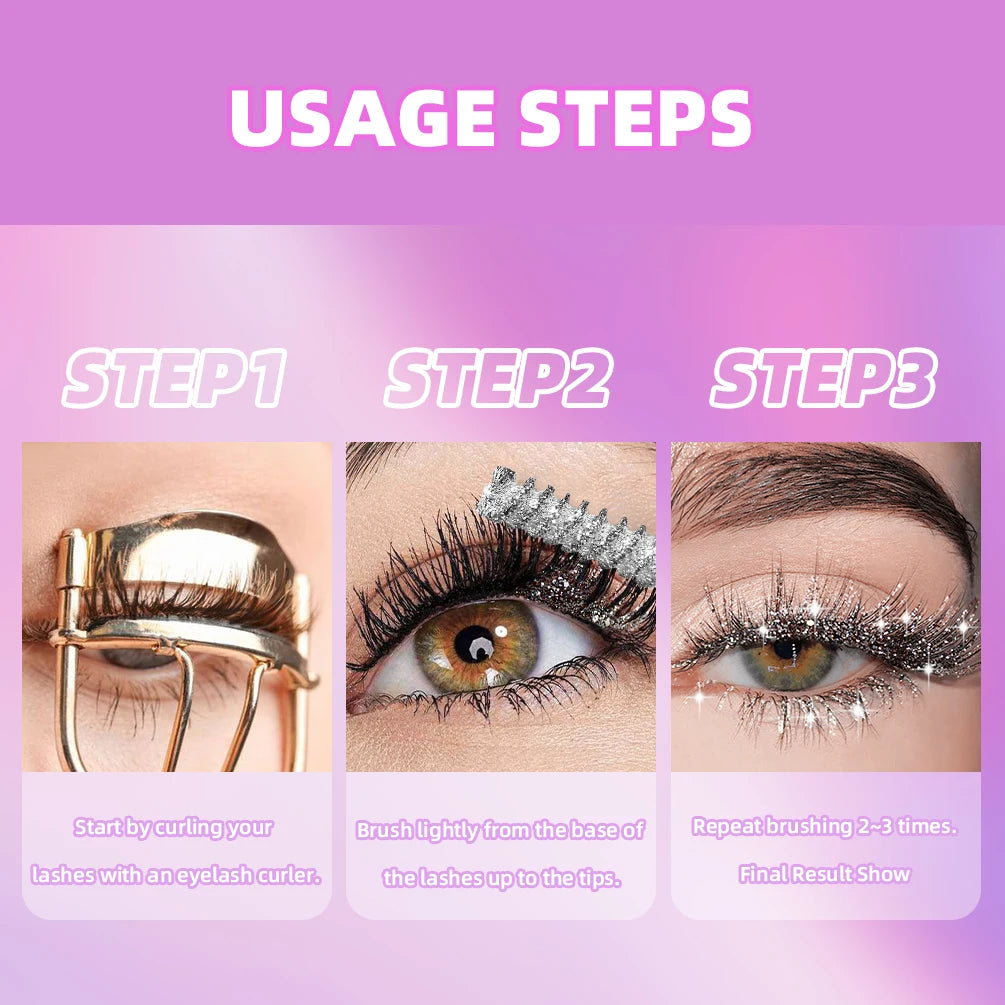 Diamond Glitter Mascara for Volumizing and Curling Lashes - 4