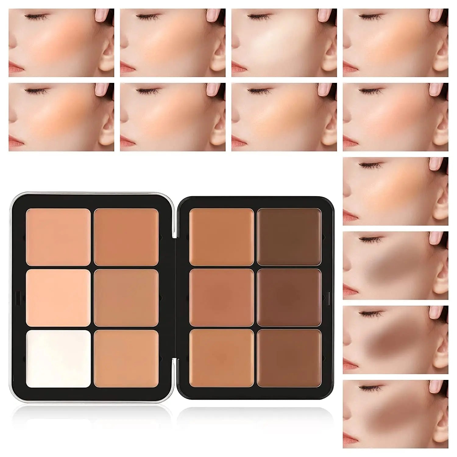 12-Color Creamy Blush and Contour Palette - 22