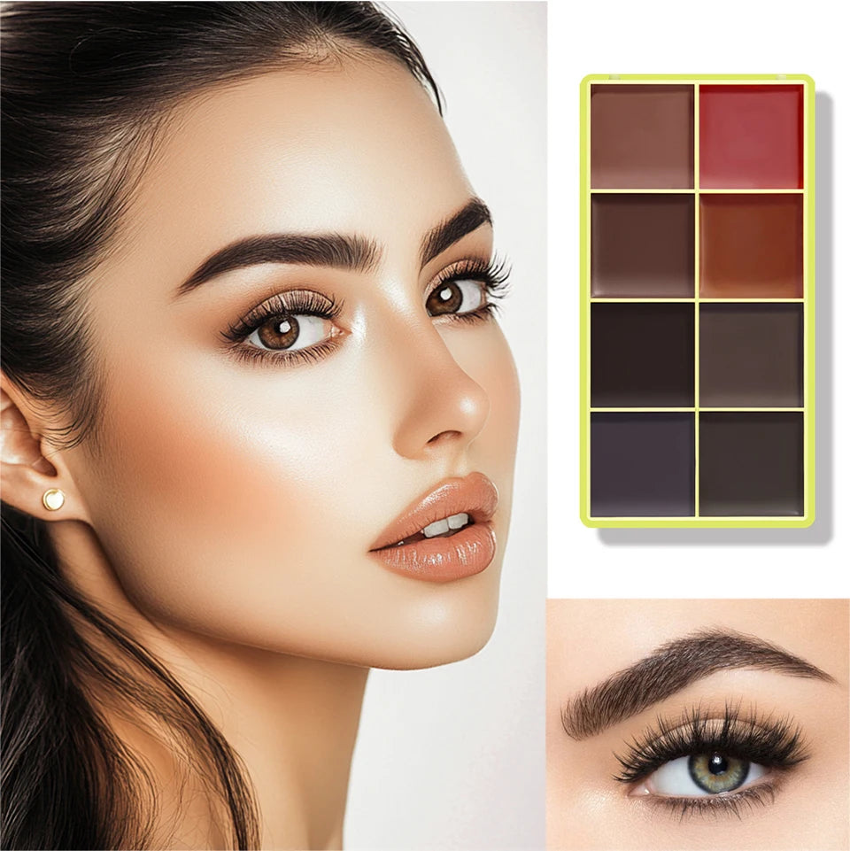 8-Color Cream Blush and Contour Palette - 21