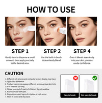 Full Coverage Cream Foundation Stick with Built-in Brush