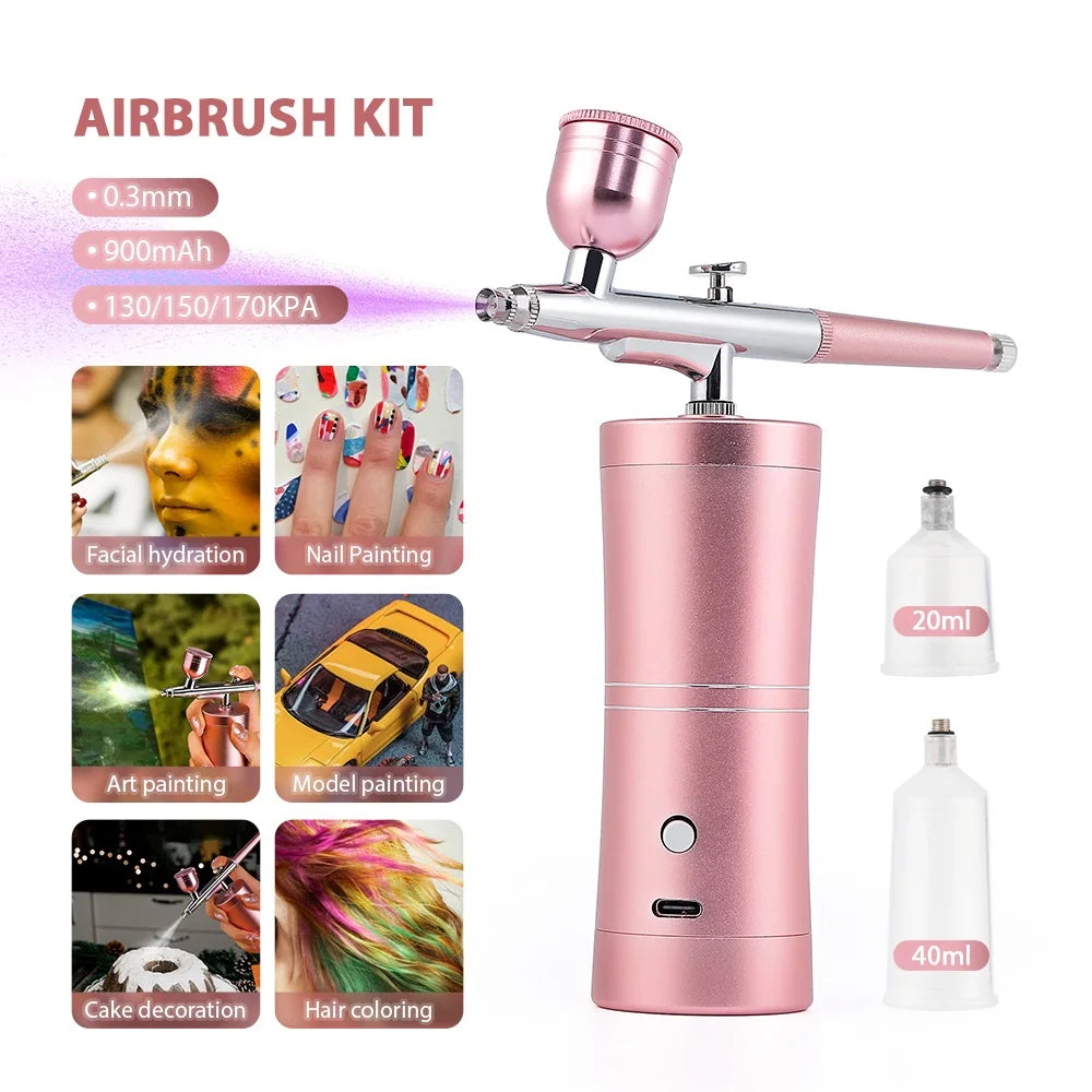 Portable Mini Airbrush Kit for Nail Art and Makeup - 7