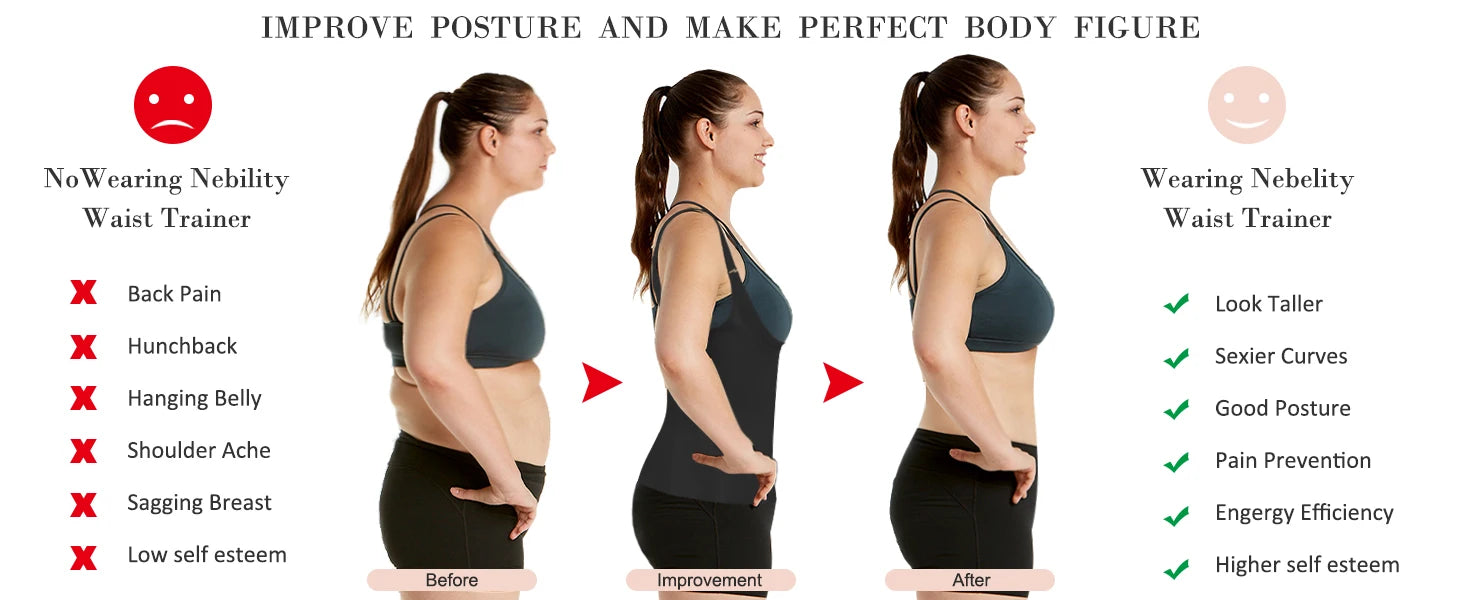 Zipper Waist Trainer Vest for Tummy Control and Posture - 8