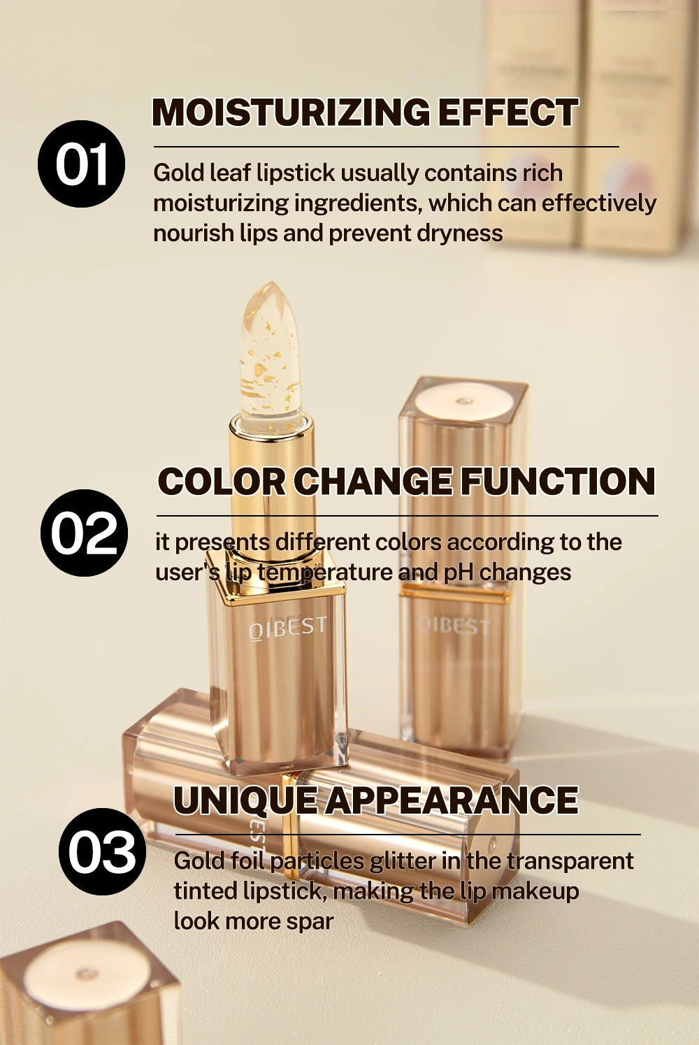 Color-Changing Moisturizing Glitter Lip Balm - 13