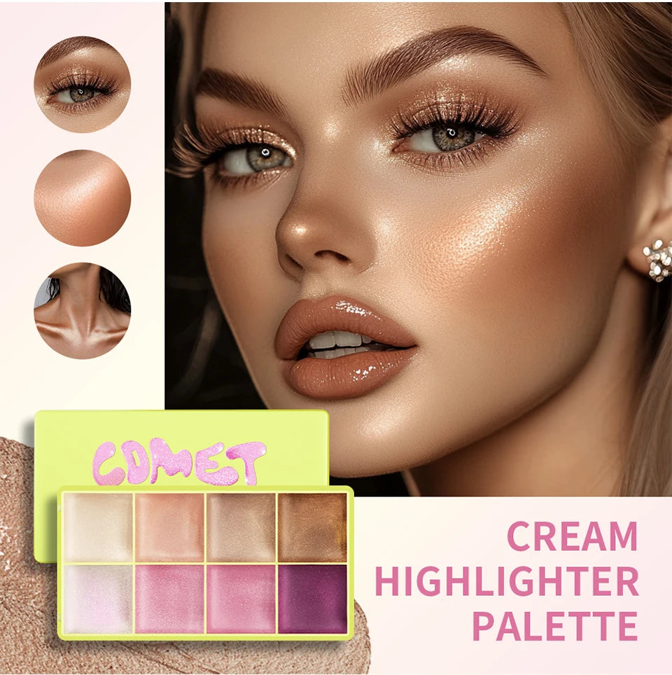 All-in-One Cream Blush and Highlighter Palette Set - 9
