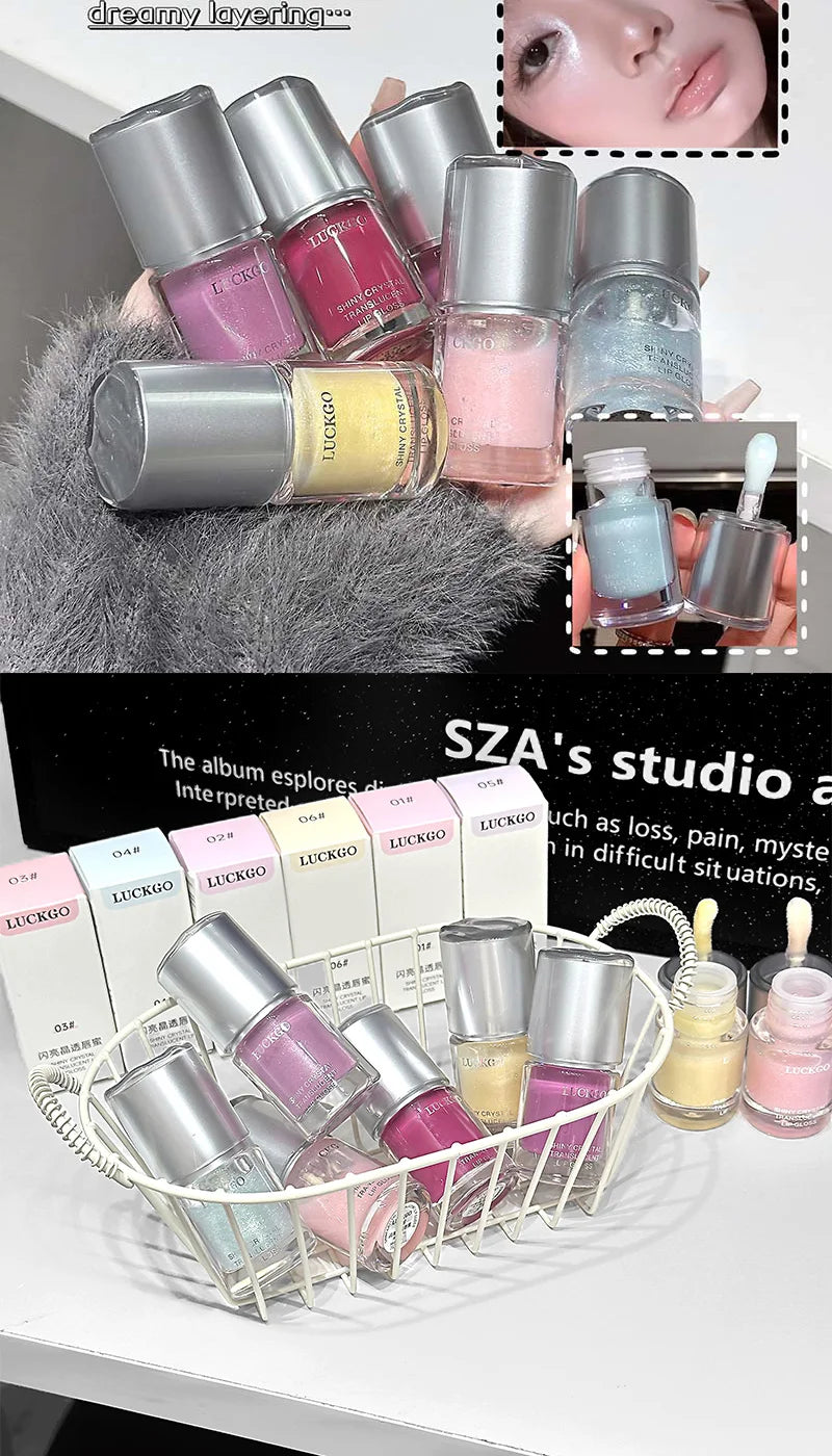 Hydrating Crystal Mirror Lip Gloss for Long-Lasting Shine - 16