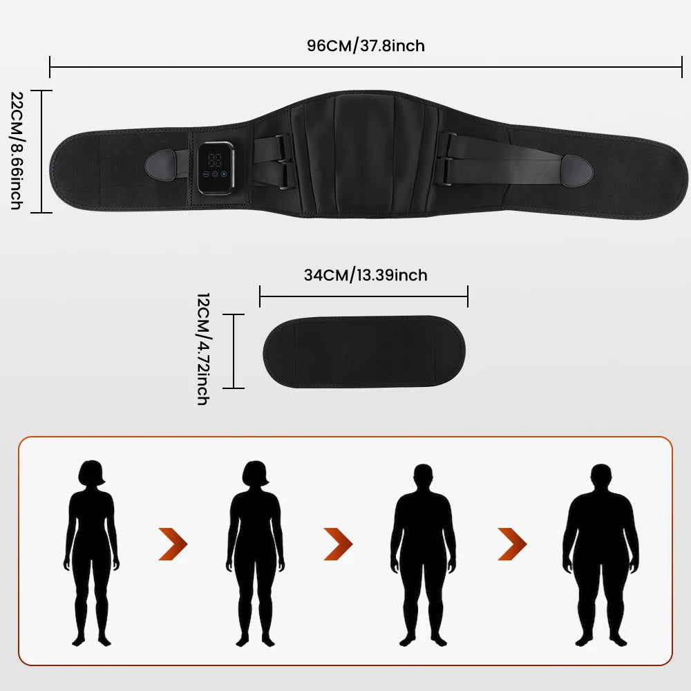 Cordless Heated Lumbar Massage Belt for Back Pain & Period Relief - 14