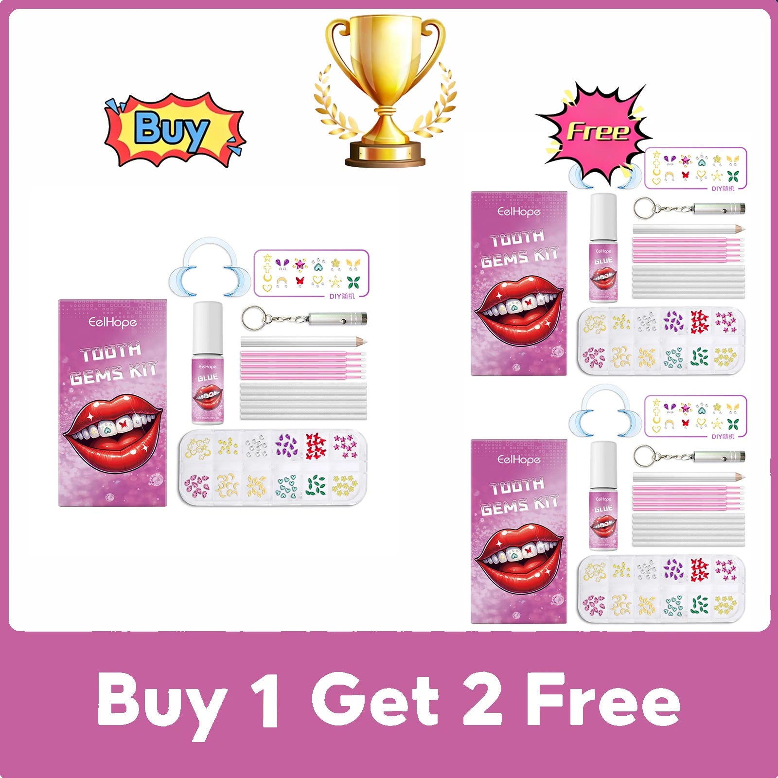 Professional DIY Tooth Gem Kit for Dazzling Smile - 12