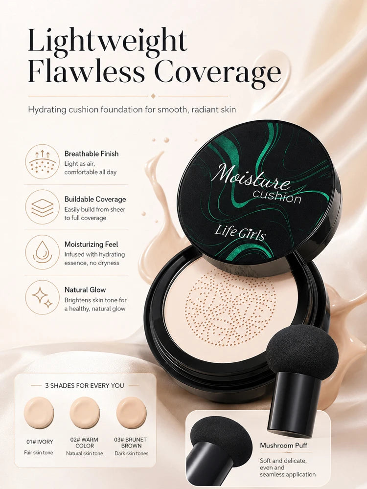 Hydrating Mushroom Cushion Foundation for Flawless Coverage - 7