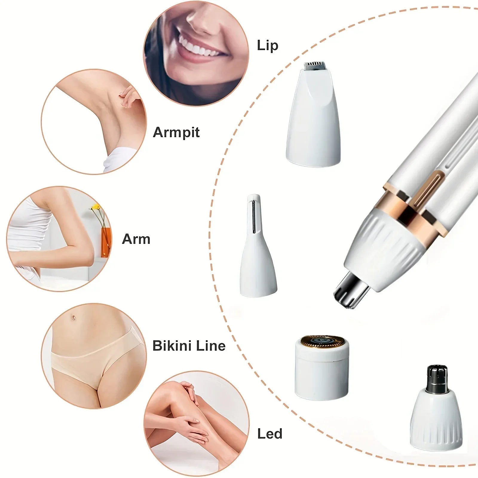 4-in-1 Rechargeable Electric Shaver for Women - 5