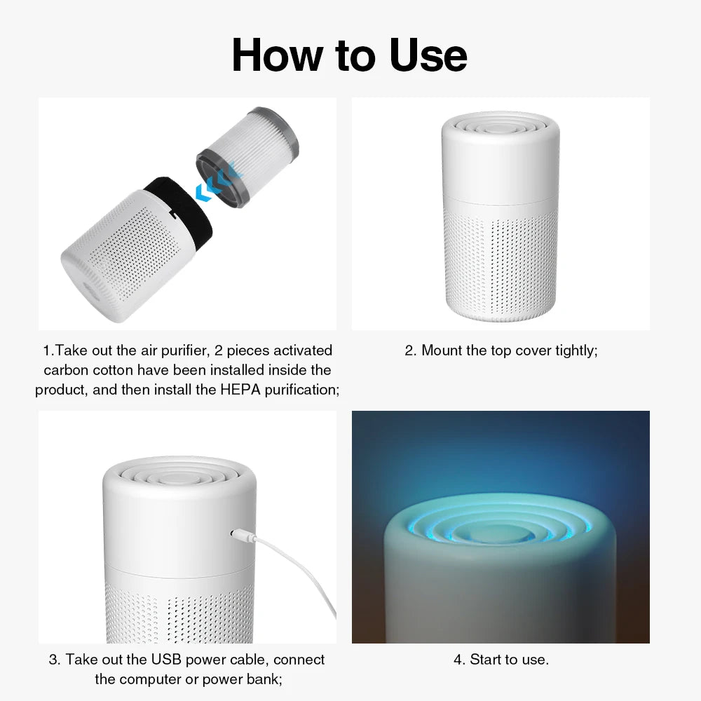 Portable HEPA Air Purifier for Home and Car - 9
