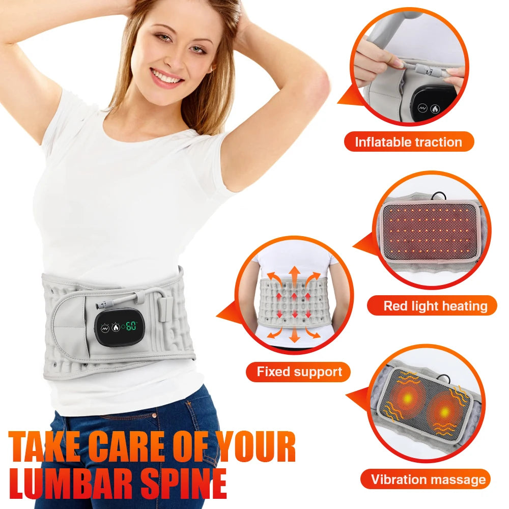 Heated Inflatable Lumbar Support Belt for Back Pain Relief - 12