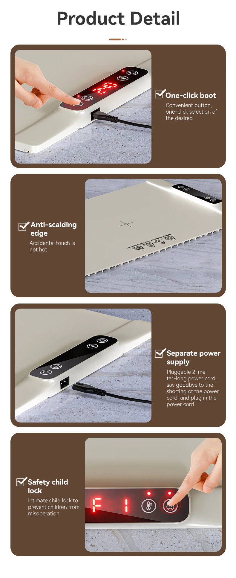 Foldable Electric Food Warming Mat for Parties and Buffets - 16