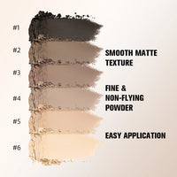 6-Color Matte Eyeshadow Palette with Professional Brush Set