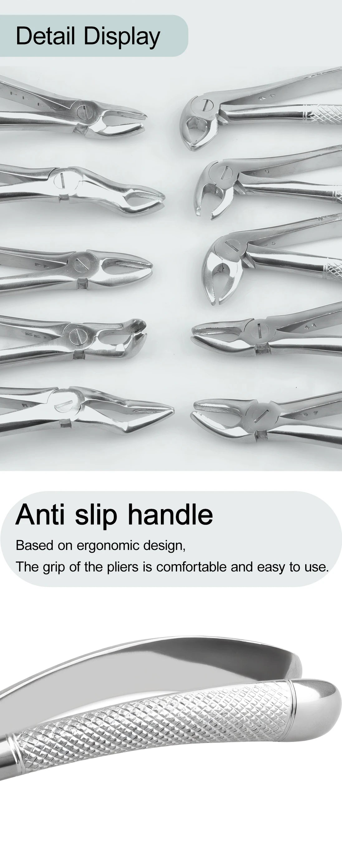 Professional Dental Extraction Forceps and Elevator Kit - 8