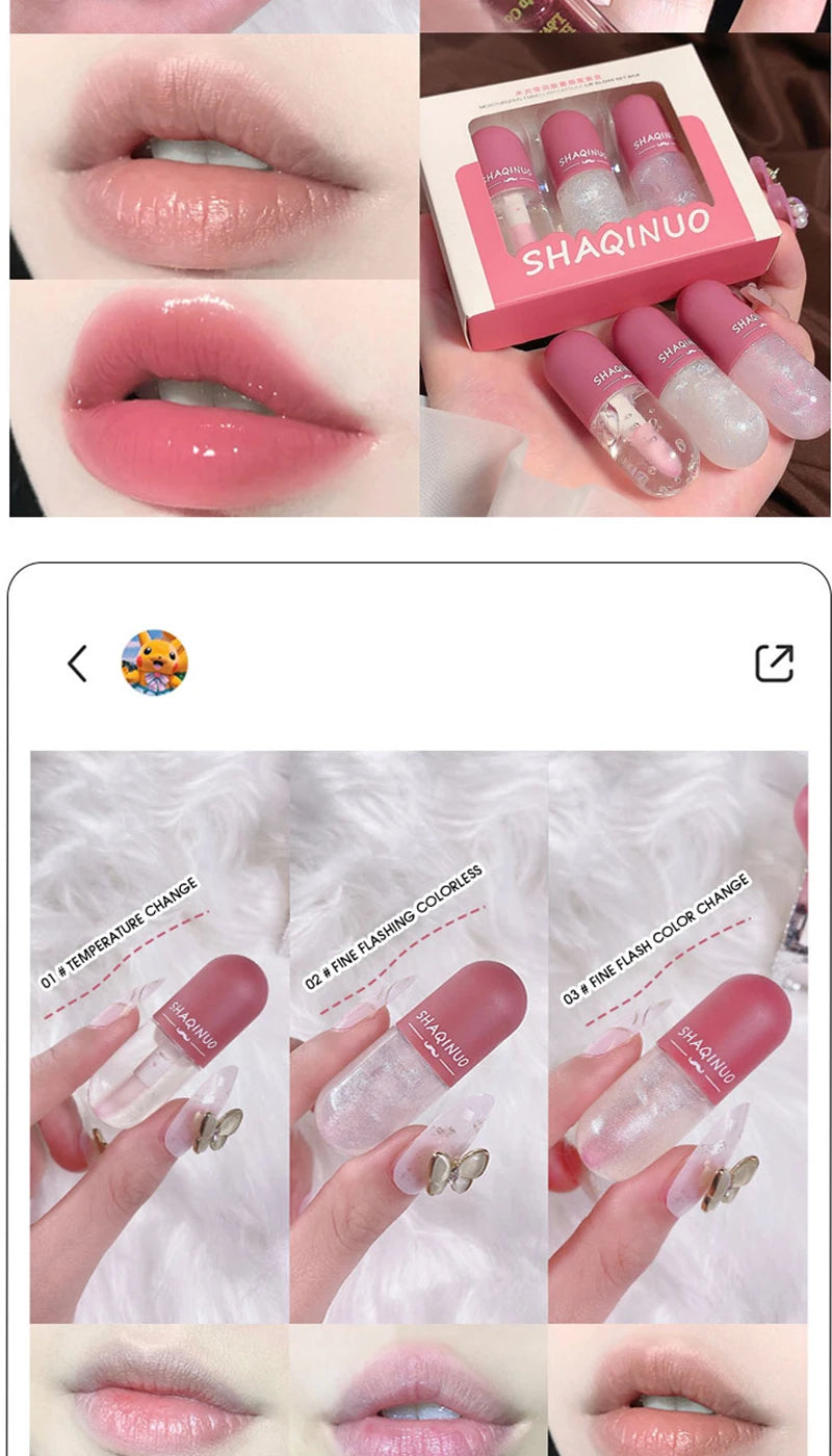 Hydrating Capsule Lip Gloss Set for Shiny Lips - 8