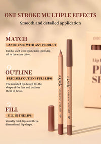 12-Color Waterproof Matte Lip Liner Pencil Set