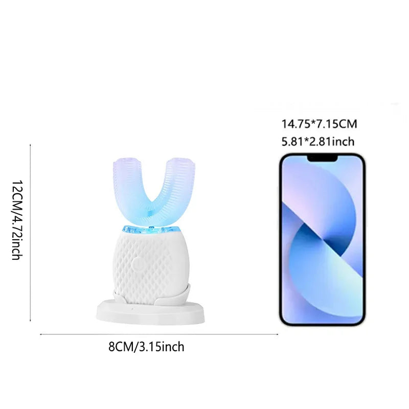 360-Degree Hands-Free U-Shaped Electric Toothbrush - 12