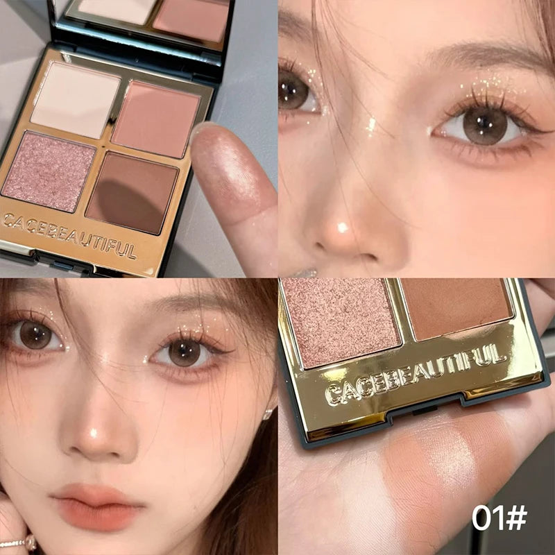 4-Color Versatile Eyeshadow Palette for Daily Makeup