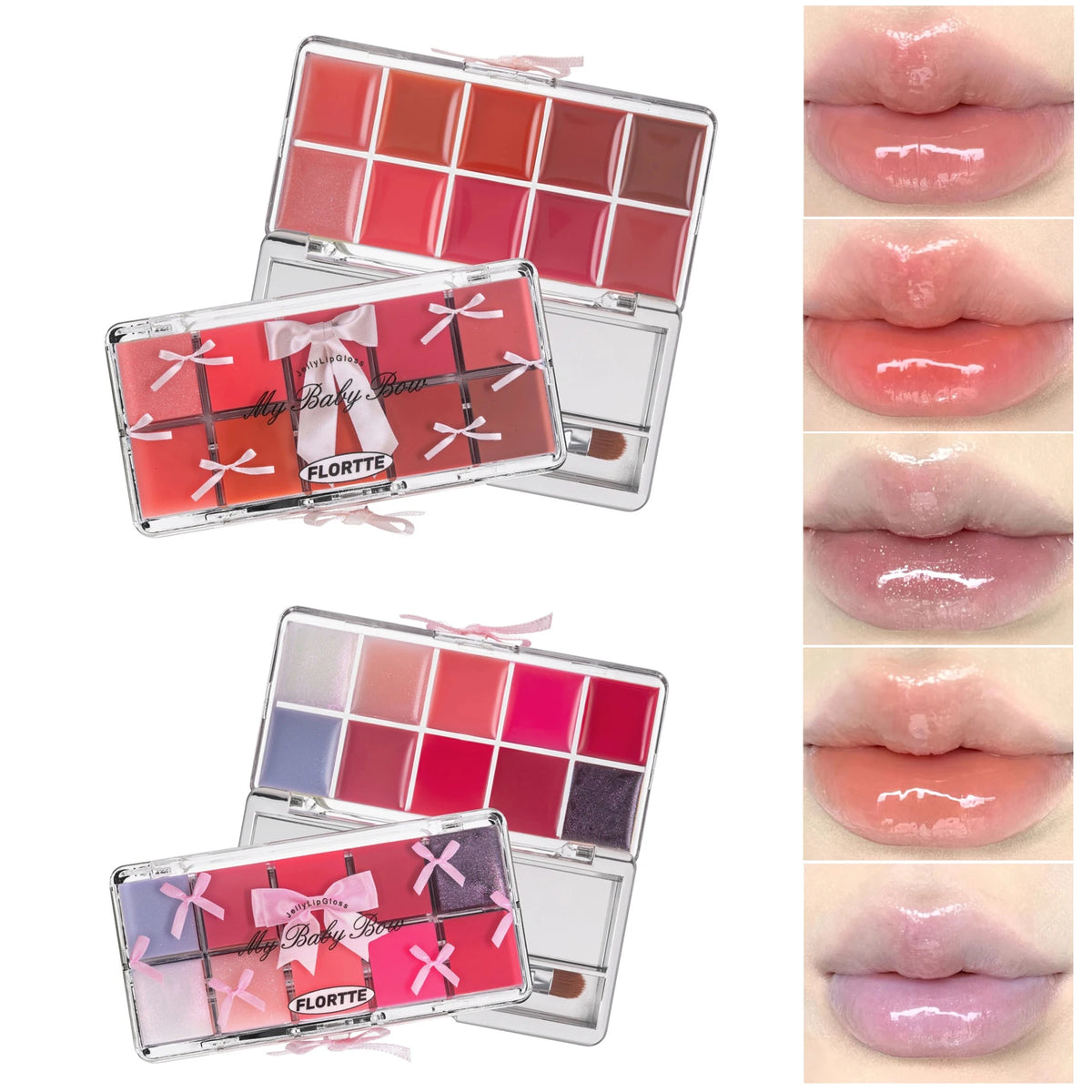 10-Color Moisturizing Lip Gloss Palette