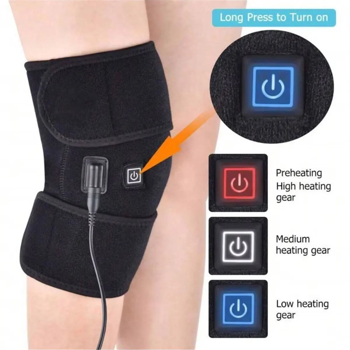 Heated Vibrating Knee Massage Wrap for Joint Pain Relief - 11