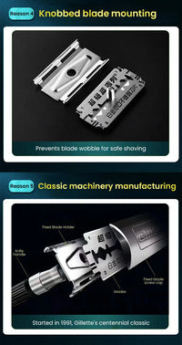Classic Stainless Steel Double-Edge Manual Shaving Razor