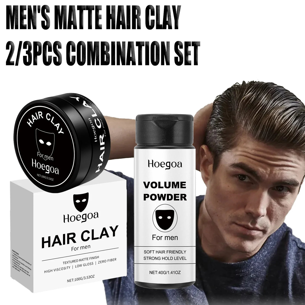 Matte Finish Strong Hold Hair Styling Clay for Men