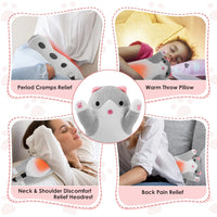 Cute Cat Heated Plush Pillow for Pain Relief & Relaxation