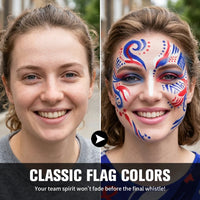 Waterproof Face Paint and Lip Balm Kit for Game Day