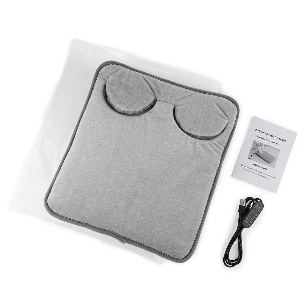 USB Heated Foot Warmer Mat for Office and Home - 24