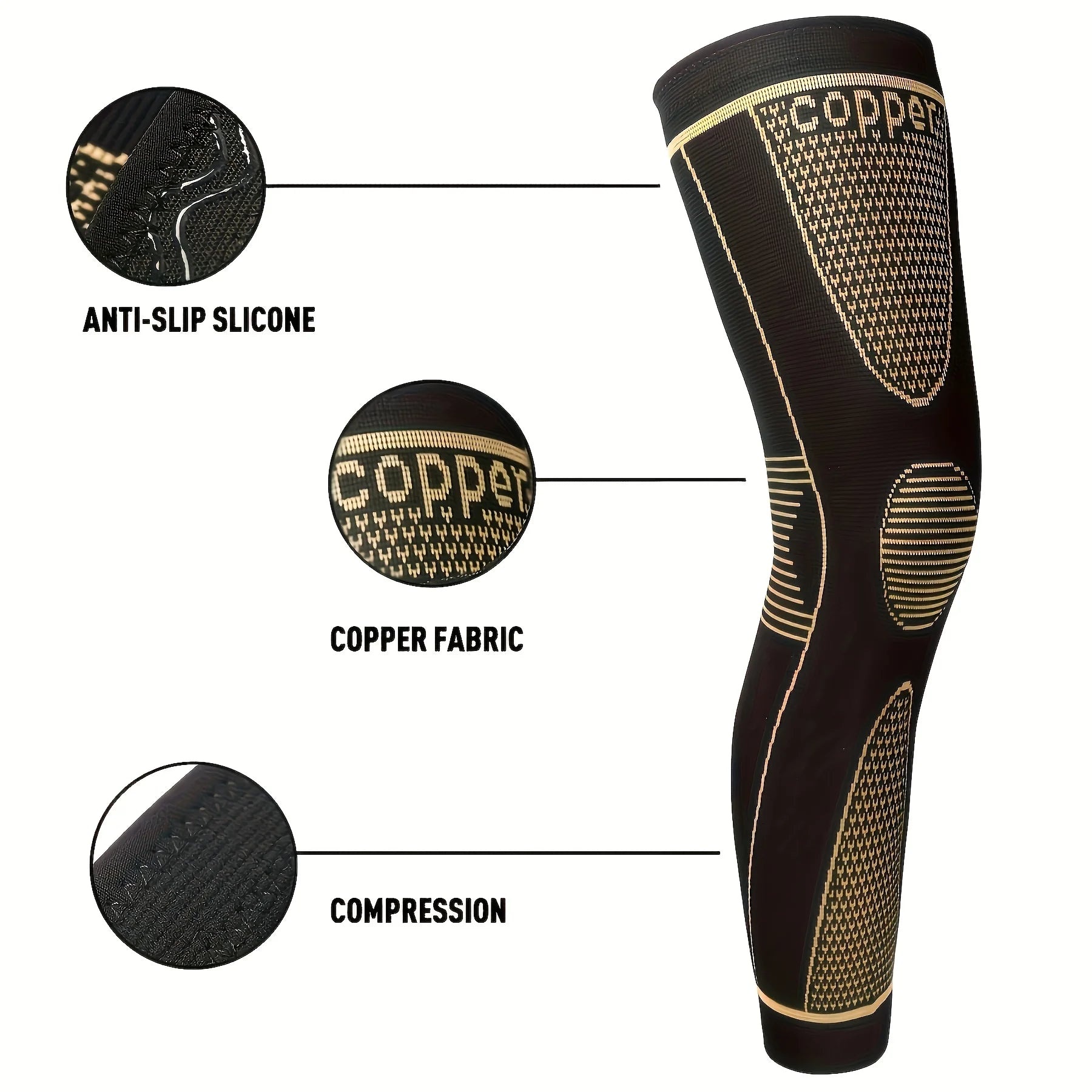Compression Knee Support Sleeve for Sports and Pain Relief - 3