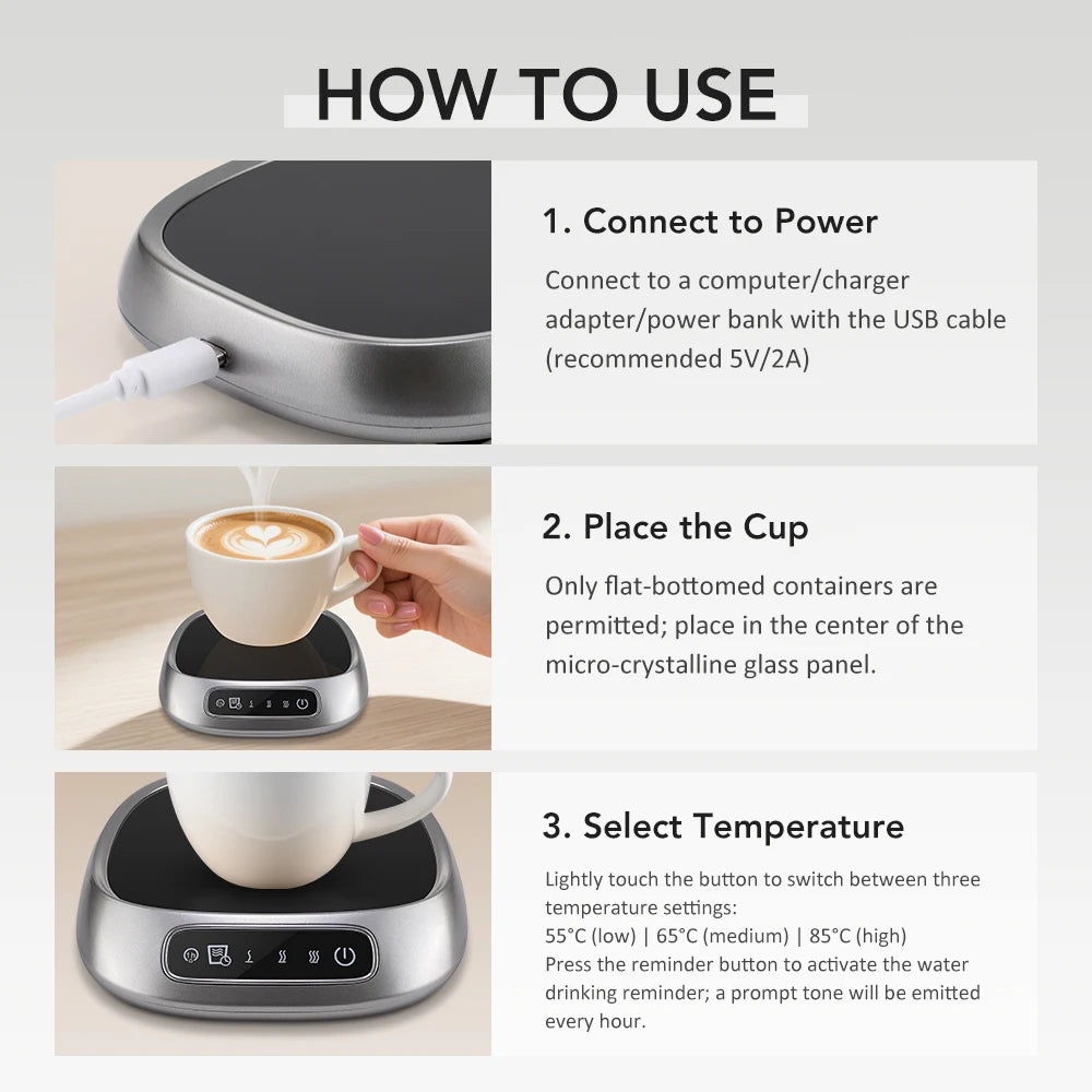 3-Setting Electric Mug Warmer for Desk - 13