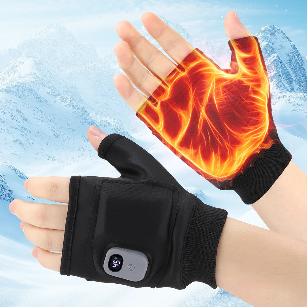 Rechargeable Fingerless Heated Gloves for Cold Hands - 8