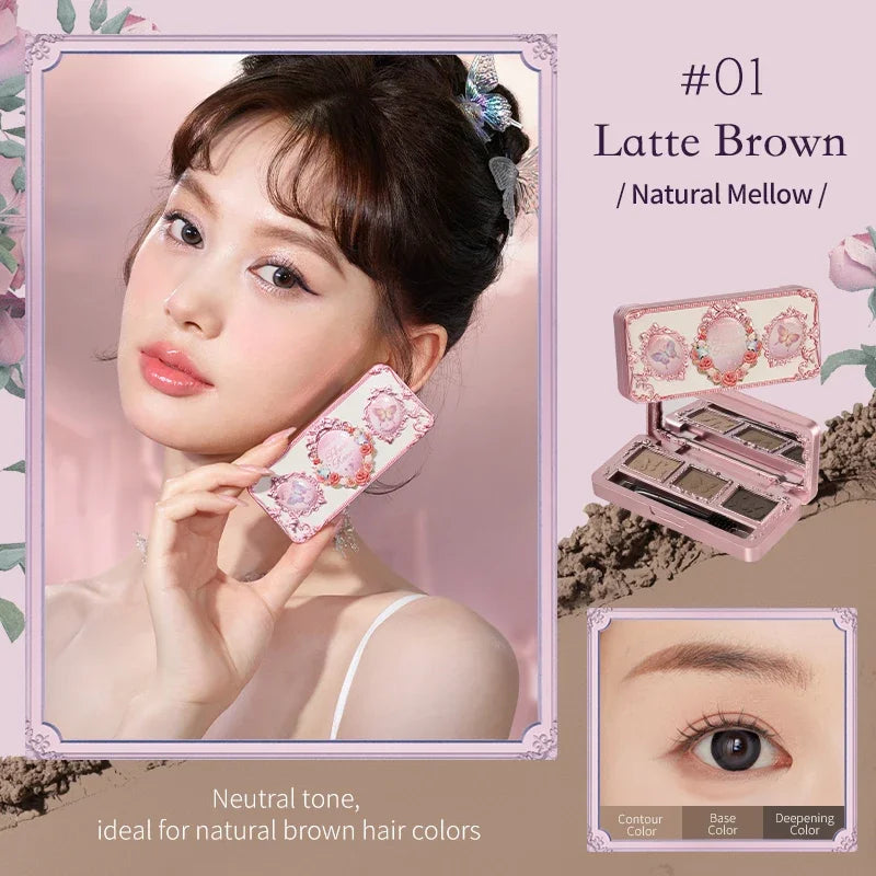 Long-Lasting Matte Eyebrow Powder Palette - 17