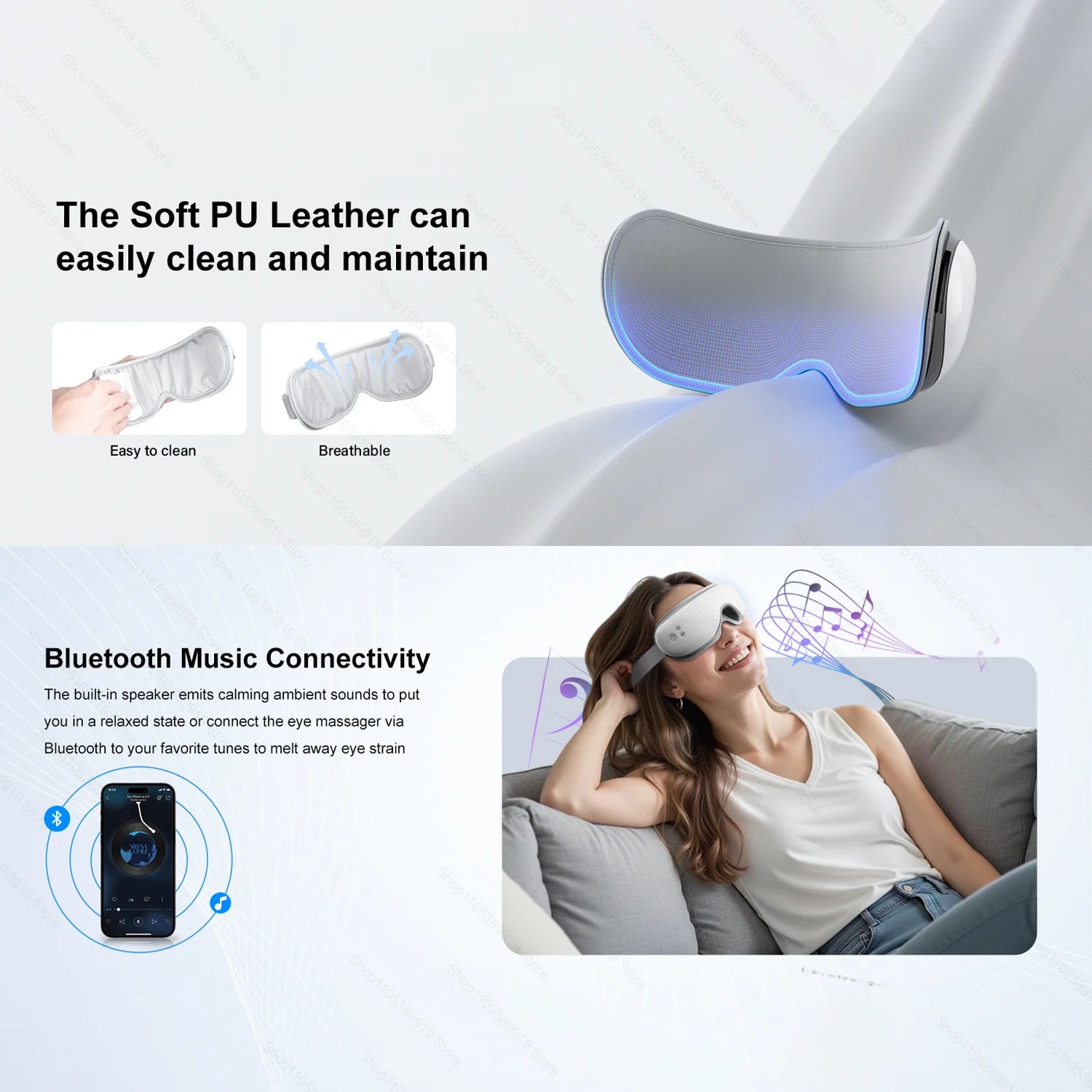 Heated Eye Massager with Vibration for Stress Relief - 2