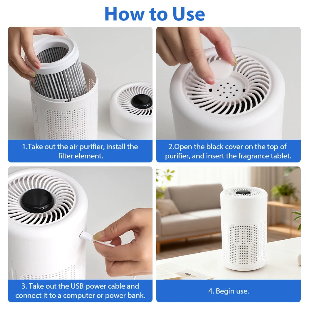 Portable Desktop HEPA Air Purifier for Home and Office - 8