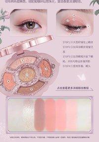 5-Color Pressed Glitter Eyeshadow Palette