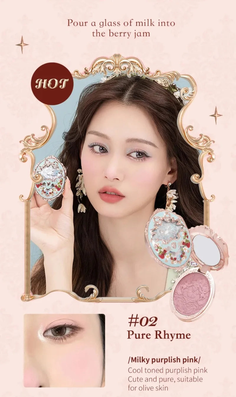 Embossed Strawberry Rococo Makeup Blush Powder - 15