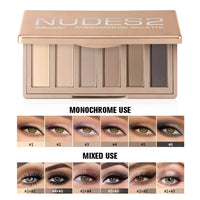 6-Color Matte Eyeshadow Palette for Neutral Nude Looks