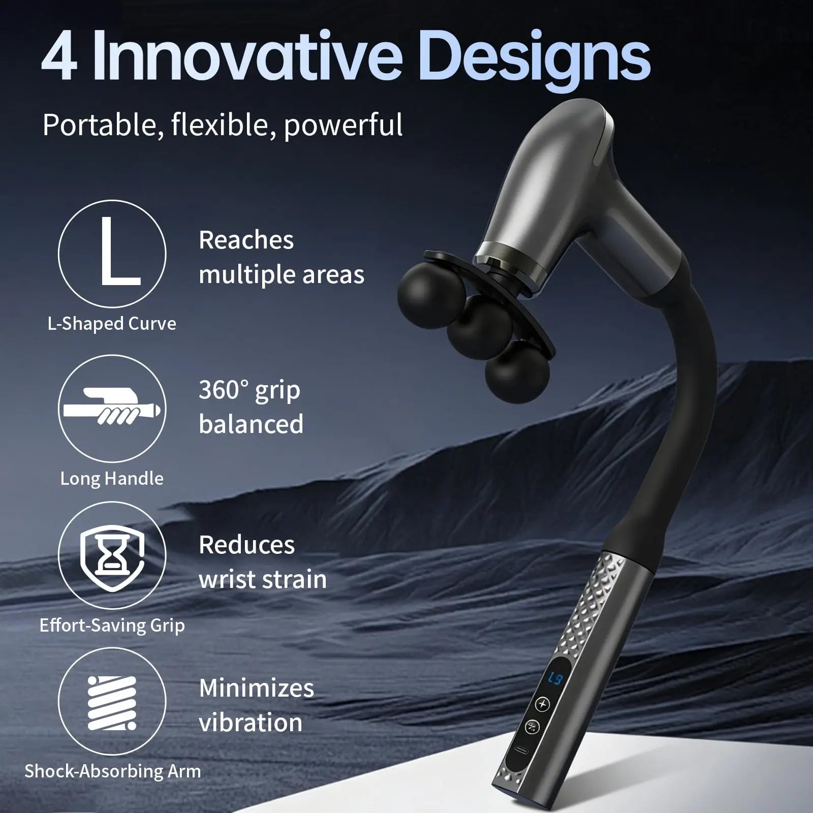 Long Reach Electric Handheld Back Massager - 4