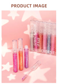 9-Piece Glitter Lip Gloss Set for Shimmering Lips
