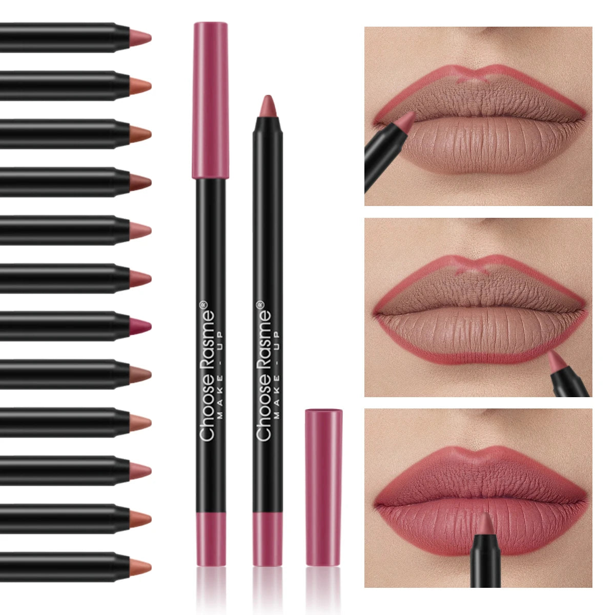 12-Piece Waterproof Matte Lip Liner Pencil Set - 2