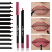 12-Piece Waterproof Matte Lip Liner Pencil Set