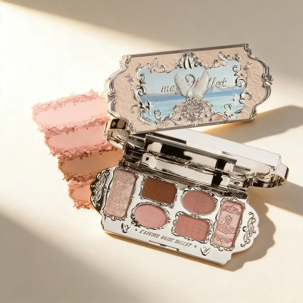 6-Color Shimmer Eyeshadow & Highlighter Makeup Palette - 11