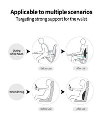 Ergonomic Memory Foam Lumbar Support Pillow for Chair and Car