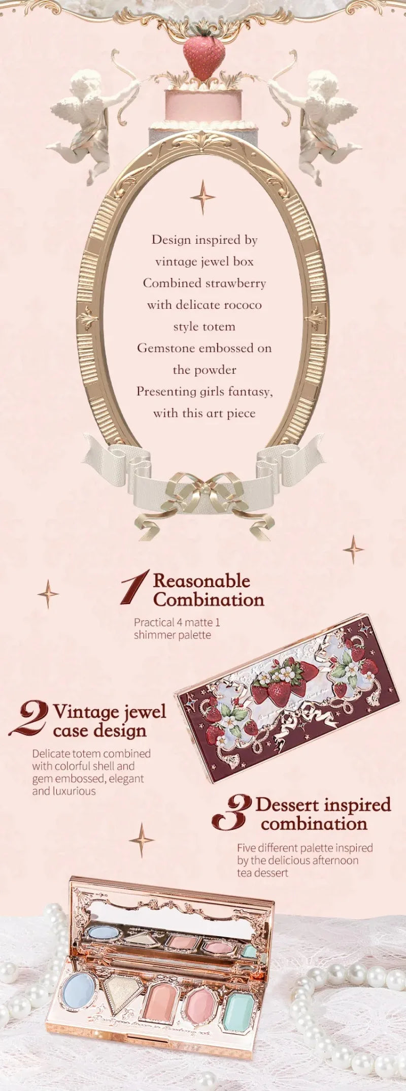 Rococo Style Strawberry Makeup Collection Set - 5